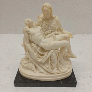 Vintage A. Santini Pieta Sculpture on marble base Mary cradling Jesus - Picture 1 of 8
