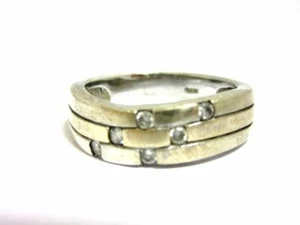 Silberring mit kleinen Strasssteinen in 2 Reihen (925er) S823 - Bild 1 von 2