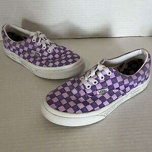 Vans Girls Light & Dark Purple Low Top Lace Up Checkered Sneaker Size 3