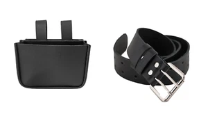 Set Nageltasche doppelt inkl. Ledergürtel Doppeldorn 120cm echt Leder Dachdecker - Bild 1 von 3