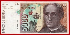 5000 Pesetas, 1992 ''Colon'' Serie N, EBC+ - Picture 1 of 2