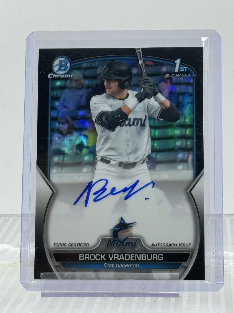 BROCK VRADENBURG 2023 BOWMAN CHROME DRAFT 1ST AUTOGRAPH BLACK AUTO /75 Q1162