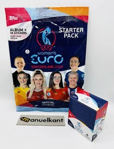 Topps UEFA Women's Euro 2025 Starterpack Figures + Box of 50 Bags - Picture 1 of 1