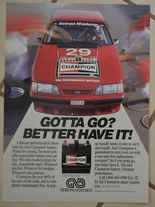 1988 Ford Mustang Saleen Red Champion Battery Original Ad - Picture 1 of 1
