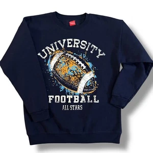 Boys University Football All Stars Size 12 Youth Navy Pullover Sweatshirt - Picture 1 of 2