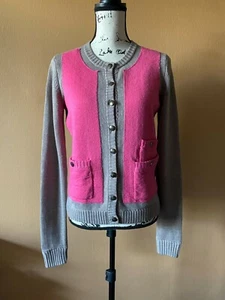 Marc by Marc Jacobs Pink Gray Cotton Silk Cashmere Cardigan Sweater Size Small - Picture 1 of 6