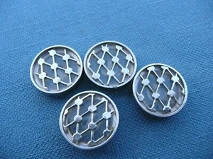 4 boutons vintage en métal chromé et plastique - Imagen 1 de 2