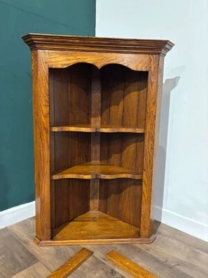 Oak Open Corner Wall Cabinet - Image 1 of 4