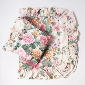 Set of 2 Martha Stewart Vintage Floral Ruffle Cottagecore King Pillowcase Shams - Picture 1 of 11