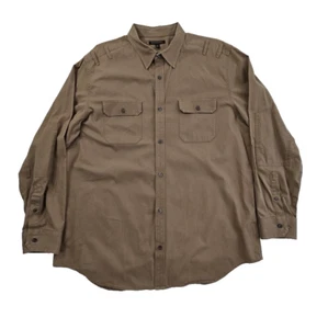 Banana Republic Heavy Twill Shirt Men's XXL Button Up Brown 2 Pockets EUC LN - Picture 1 of 15