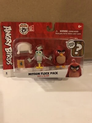 Angry Birds миссии стая упаковка красный и серебро фигурка 2-Pack новый и запечатанный - Изображение 1 из 4