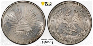 1902 Cn JQ PESO MEXICO  KM#409 PCGS MS62 #45481264 "MINT STATE" WITH EYE APPEAL! - Picture 1 of 5