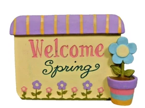 Welcome Spring Plaque with flowers - New by Blossom Bucket #11593 - Picture 1 of 5