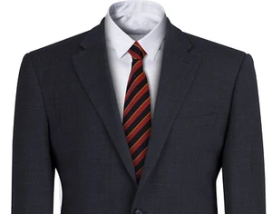 Mens Navy Red Thin Gold Stripe Clip On Tie Clipper Snapper Tie - Picture 1 of 5