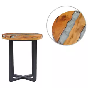 NNEVL Coffee Table 40x45 cm Solid Teak Wood and Polyresin - Picture 1 of 11