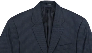 CALVIN KLEIN VTG MENS 36 S CHARCOAL PINSTRIPE SUIT JACKET SPORT COAT BLAZER WOOL - Picture 1 of 16