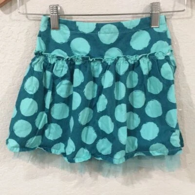 Falda Cherokee Niñas Talla XS 4/5 Lunares Volantes 100% Algodón Verde azulado Foto 1 de 4