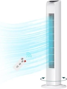 Oscillating Bladeless Tower Fan with Remote, Quiet Cooling Portable, Electric St - Picture 1 of 7