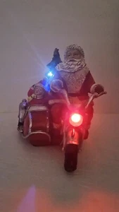 Vintage Santa Motorcycle W/ Sidecar Biker Napco Plays We Wish You A MERRY CHR - Picture 1 of 8