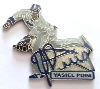 LOS ANGELES DODGERS PINOS YASIEL PUIG PIN ASSINATURA AÇÃO COLECIONADOR VINTAGE MLB - Imagem 1 de 2