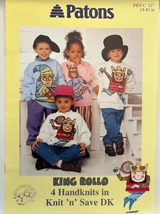 King Rollo. Patrón de tejido Patons 327. 4 patrones. Vintage. DK. - Imagen 1 de 3
