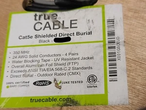 trueCable CAT5E F/UTP Cinta Bloque de Agua Blindada Cable de Red de Entierro Directo/100 pies - Imagen 1 de 11