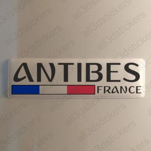 Antibes France Autocollant 120x30mm Drapeau 3D Adhésif Relief Autocollants - Picture 1 of 1