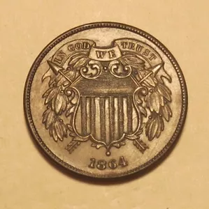 1864 TWO CENT PIECE--LARGE MOTO - Picture 1 of 2
