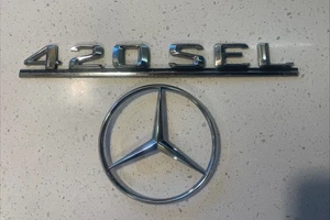 1986-91 Mercedes-Benz W126 420 SEL Trunk Hatch Emblem Badge Logo Nameplate - Bild 1 von 12