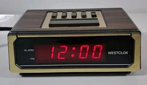 Vintage 1988 Westclox Digital Alarm Clock Wood Grain Model 509540 Tested Works - Picture 1 of 11