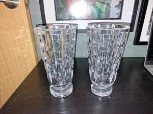 Pair Of Vintage ORREFORS Simon Gate THOUSAND WINDOWS Art Glass ART DECO MCM Vase - Picture 1 of 7