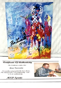 SECRETARIAT / Neiman  Ron Turcotte Signed 3 x 5 Derby Photo - Picture Coa & Holo - Picture 1 of 2