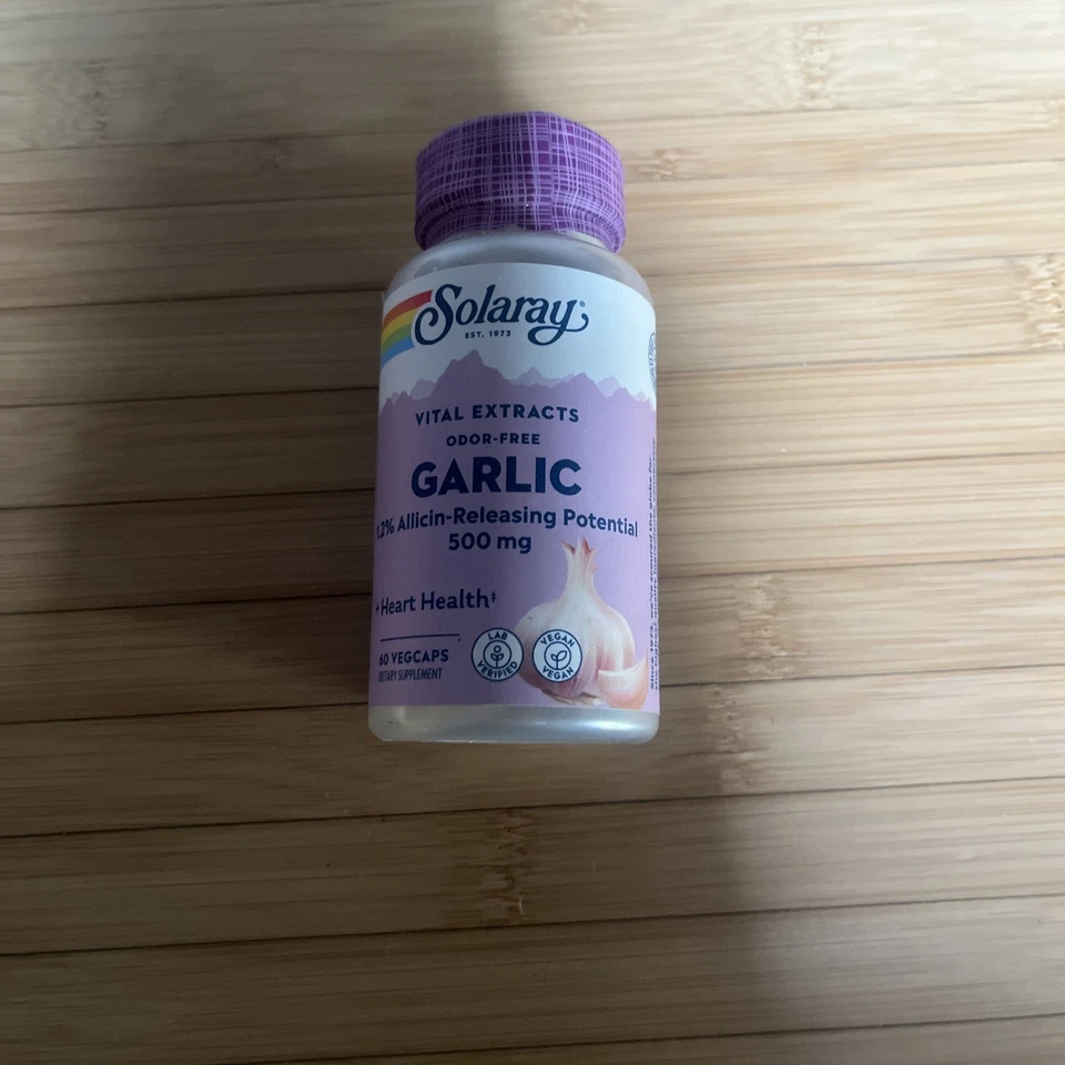 Extracto de bulbo de ajo Solaray 500 mg 60 cápsulas vegetales Foto 1 de 3