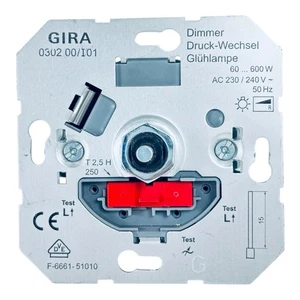 Gira 0302 00 Dimmer Druckwechsel / Glühlampe 60-600W - Bild 1 von 1