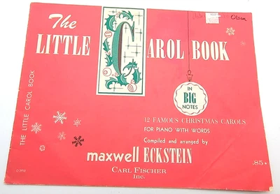 1954 The Little Carol Book Piano Lyrics Christmas Big Note Beginner Student - Image 1 of 4
