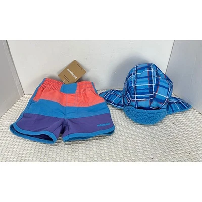Patagonia Bebé Sol Cubo Sombrero S 6-18 y Bolsos Bañador Traje T3-trunks Nuevo sin Etiquetas Foto 1 de 4