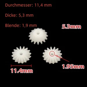 0,5 Modul Kunststoff Kegelrad Kleine Zahnräder weiß 16 Zähne für Spielzeug - Picture 1 of 5