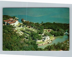 Miami FL, Aerial, James Deering Estate, Biscayne Bay, Florida Vintage Postcard   - Picture 1 of 2