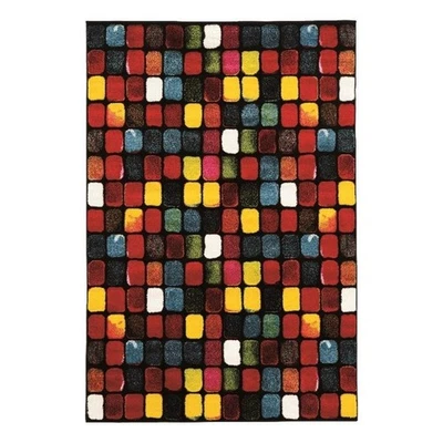 Alfombra Linon Marisol Paint Box Power Loomed Polipropileno 5'x7'6" en Negro Foto 1 de 4