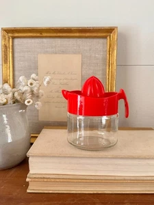 Gemco Vintage Citrus Juicer – Red Top Manual Glass Reamer, 12 oz Retro Kitchen T - Picture 1 of 5