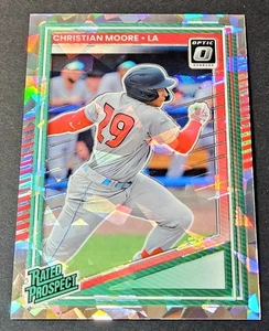2025 Panini Donruss Optic /25 Cracked Ice Christian Moore Rated Prospect RC #145 - Picture 1 of 2