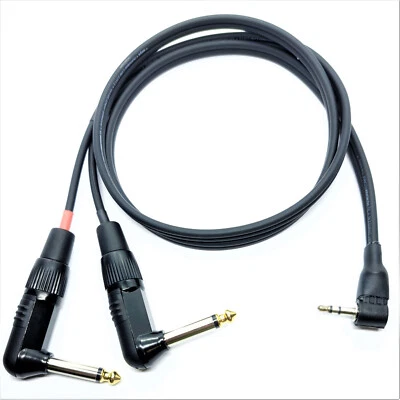 KABELBETRIEB Mini jack da 3,5 mm angolo su 2 x 6,3 mm cavo jack angolare vers. Lunghezze