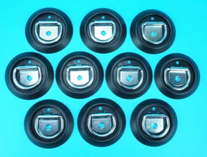 10 anillos de amarre y base negra para caja y remolque de caballos Ifor Williams - Imagen 1 de 3