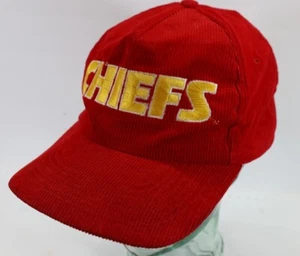 Vintage Kansas City Chiefs rot Cord Druckknopflasche Mütze Kappe Sport NFL Starline - Bild 1 von 10