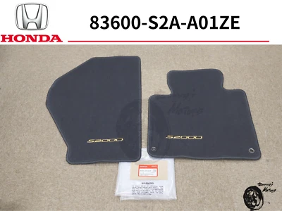 Honda Genuine S2000 Floor Mat Set 00-09 Black / Yellow USDM AP1 AP2 CR OEM - Image 1 of 4