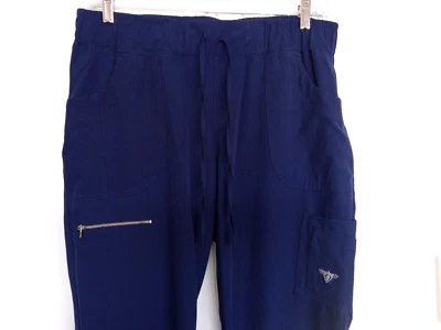 Sz L navy scrub pants by Material Girl Med Gear, 6 pox.  Excellent condition - Image 1 of 4