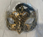 Men's Masquerade Mask- black , gold, and glitter- well made