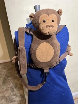 Arnês de amarração de bicho de pelúcia marrom criança segurança macaco insetos dourado - Imagem 1 de 4