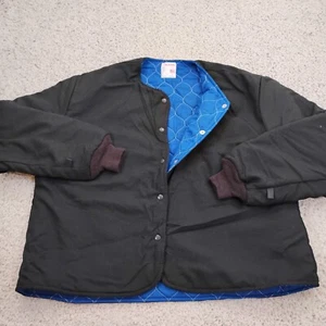 VINTAGE Workrite Jacket Mens 44 Black Snap Coat Quilted FR Fire Flame Resistant - Picture 1 of 10