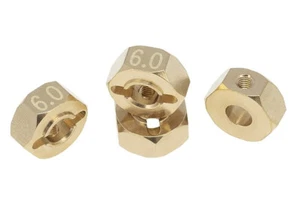12mm Hex Wheel (4) Hub Brass 6mm Thick for Axial SCX-10, Wraith & CC01 Crawler - Picture 1 of 1
